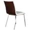 Armen Living Cafe Brushed Stainless Steel Dining Chair in White Faux Leather with Walnut Back, PK2 LCCACHWHB201 - alternate 5